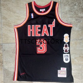 Dres Miami Heat WADE 3 Retro Mitchellness Crno Swingman - Muške